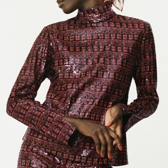 NWT Zara Sequin Top  - Picture 3 of 9